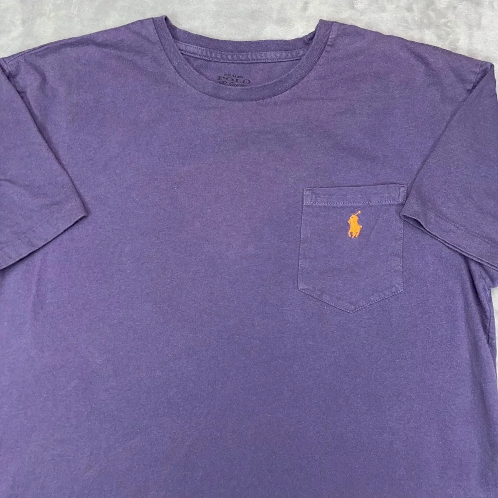 POLO‎ RALPH LAUREN T-Shirt Mens Small Purple Pocket Short Sleeve Preppy Pony Tee